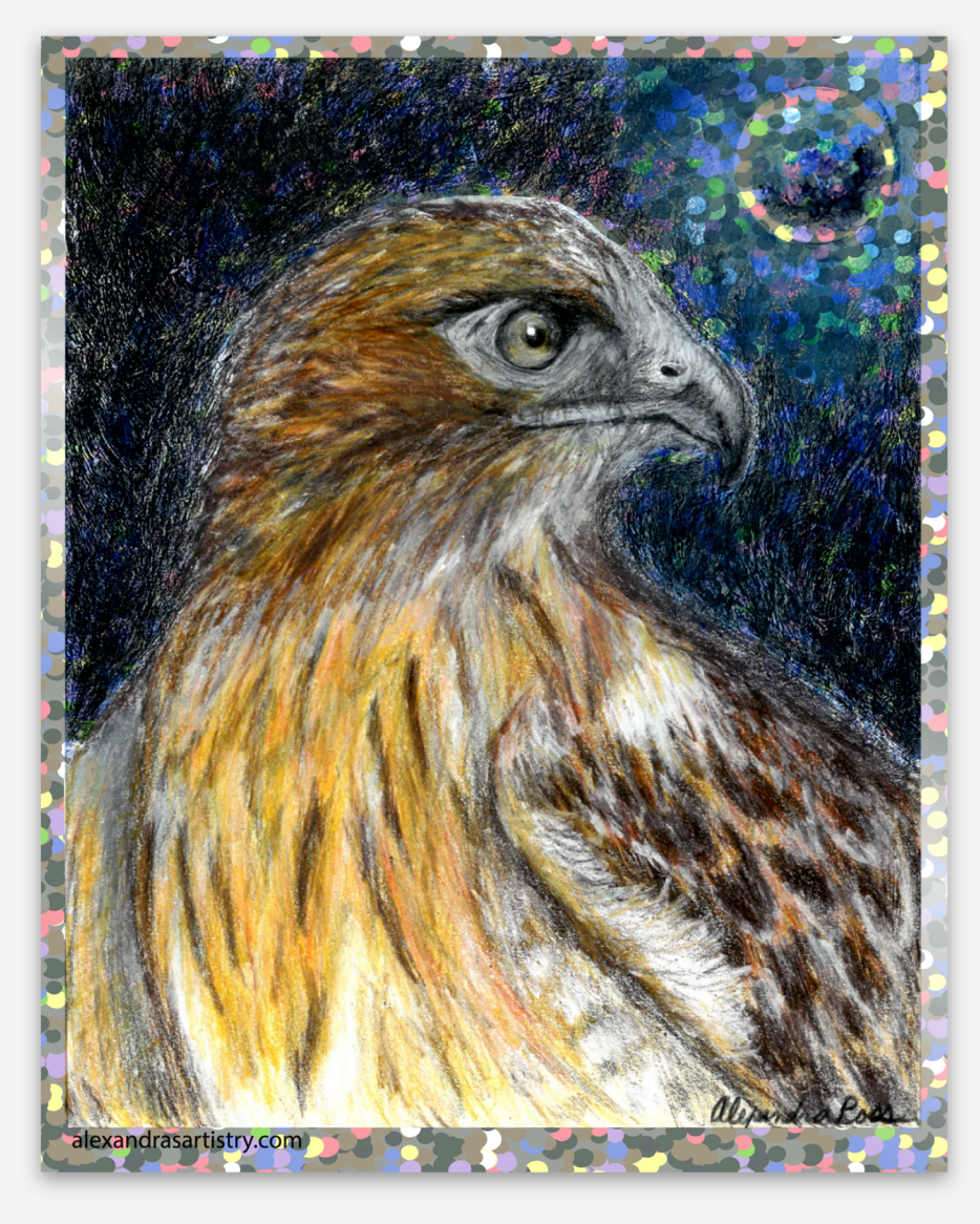 Hawk glitter sticker