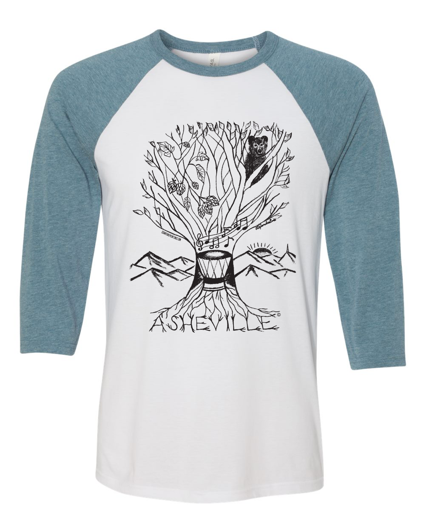 Asheville Tree toddler three-quarter sleeve baseball tee