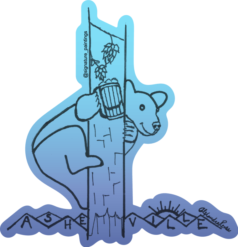 Asheville 'Beer Bear' sticker