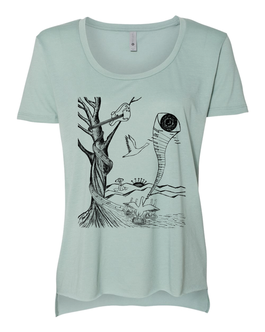 Earthling or Alien stonewash green women's