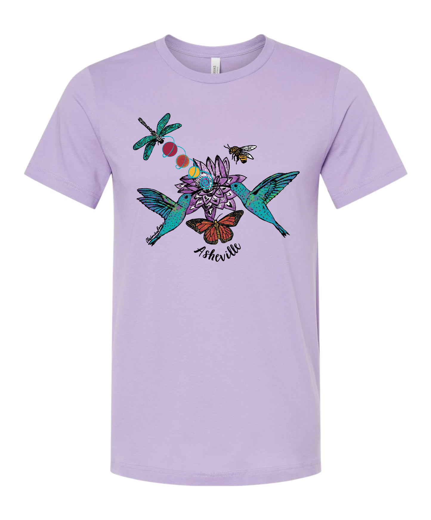 Asheville Hummingbird Energy Lavender t-shirt