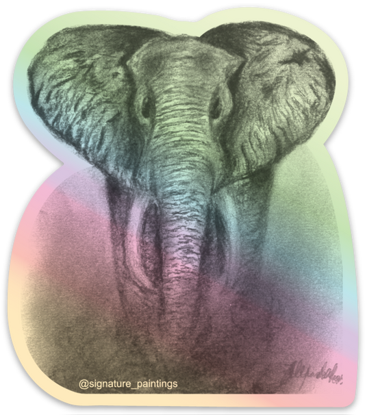 Elephant holographic sticker