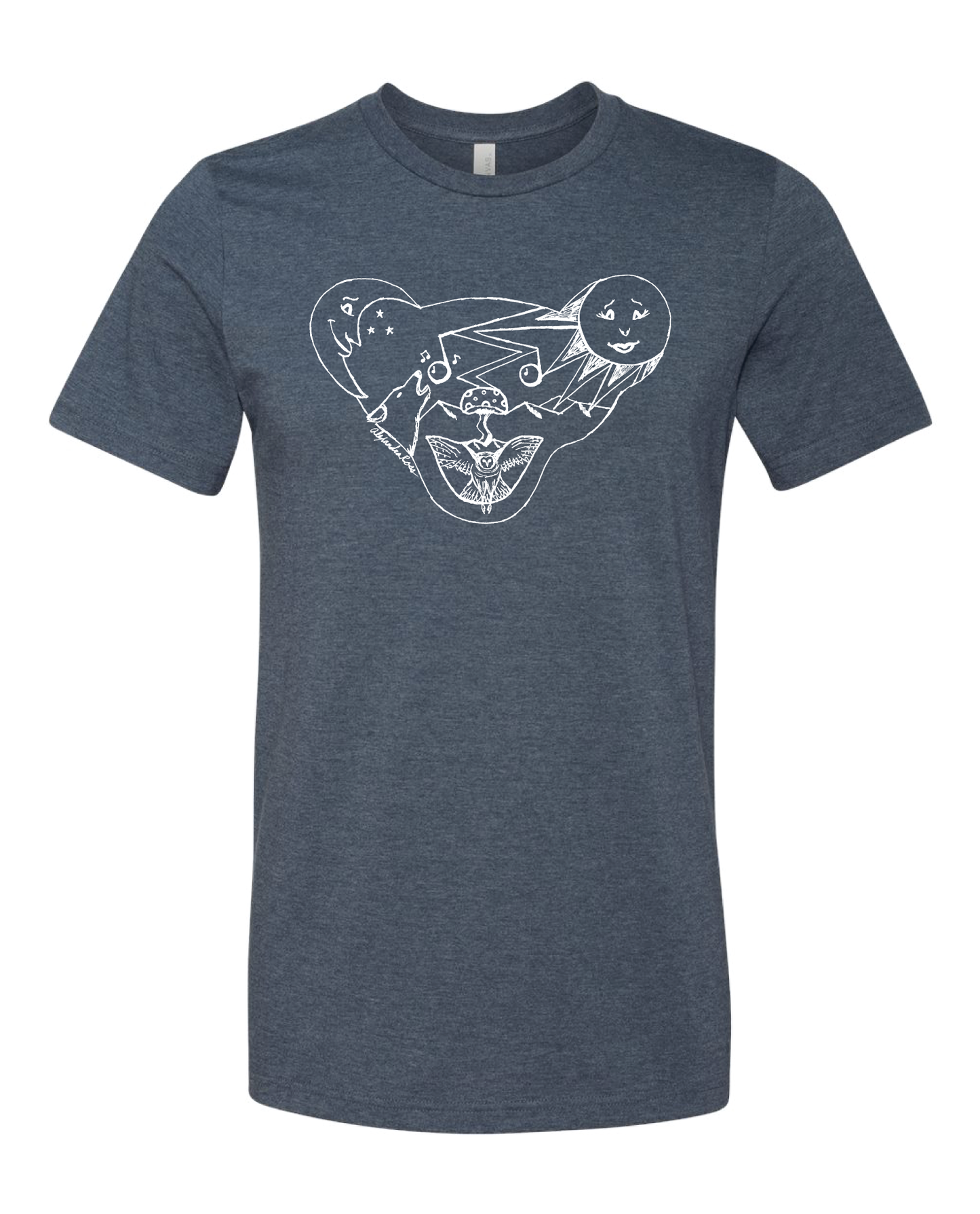 'Funky Bear' Heather Navy t-shirt