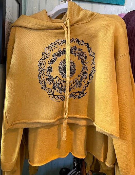 Asheville Sunflower Cropped Hoodie